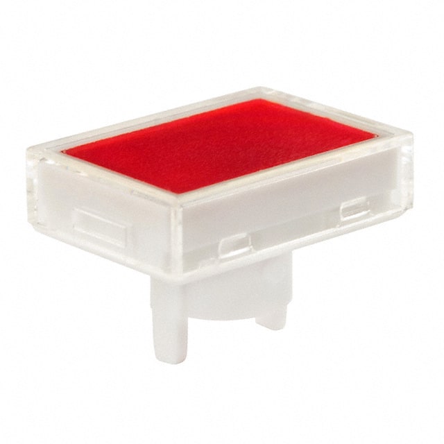 CAP PUSHBUTTON RECT CLEAR/RED