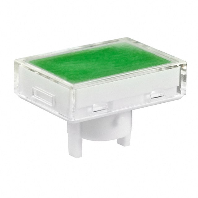 CAP PUSHBUTTON RECT CLEAR/GREEN