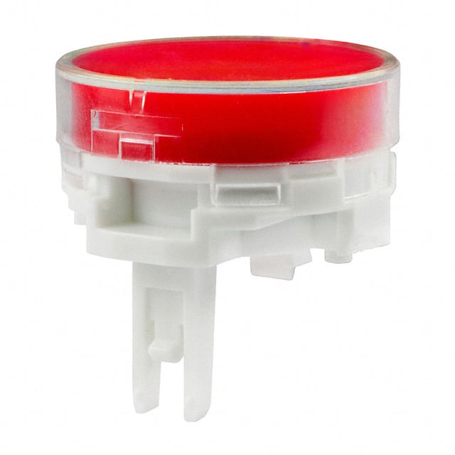 CAP PUSHBUTTON ROUND CLEAR/RED