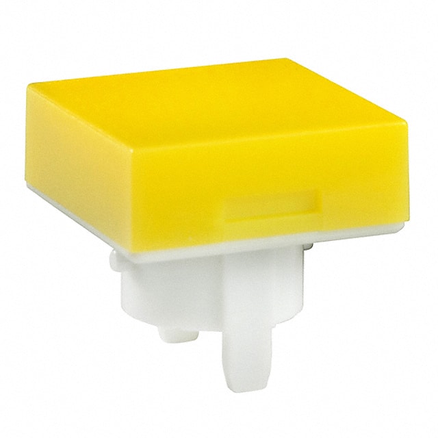 CAP PUSHBUTTON SQUARE YEL/WHITE