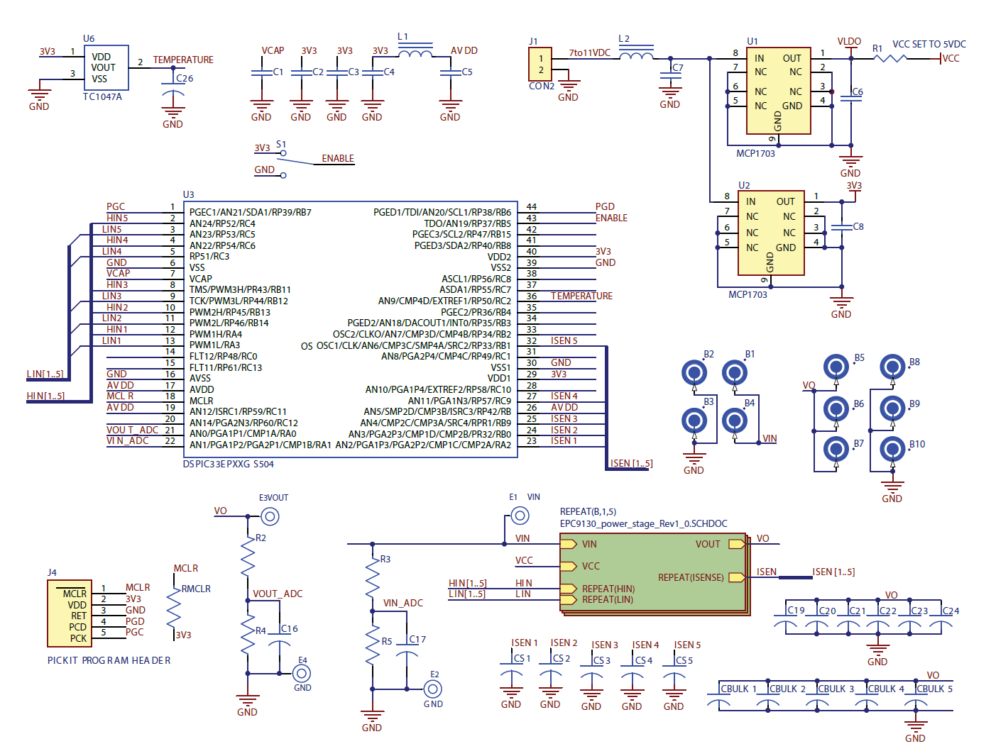 EPC9130: 12V @ 50A, 36 ~ 60V in, 5-Phase Buck